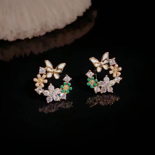 🎄Christmas Hot Sale🎁Butterfly Zircon Stud Earrings