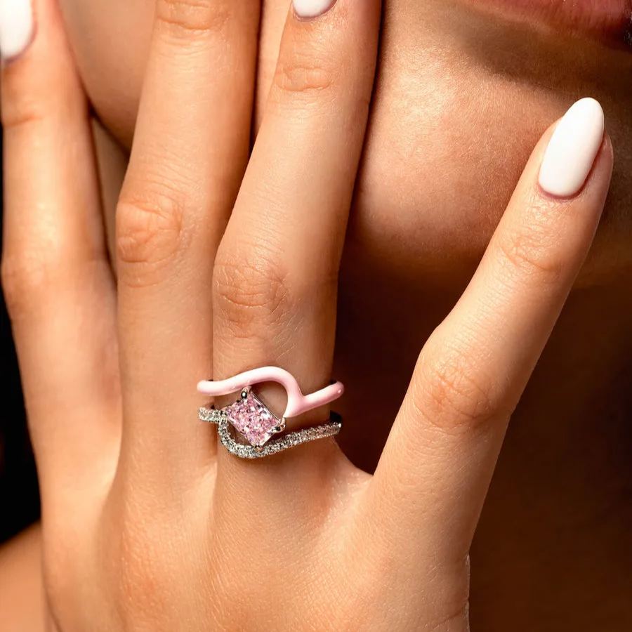 💐Mother's Day Pre-sale💝925 STERLING SILVER PAVÉ VAGUES RING