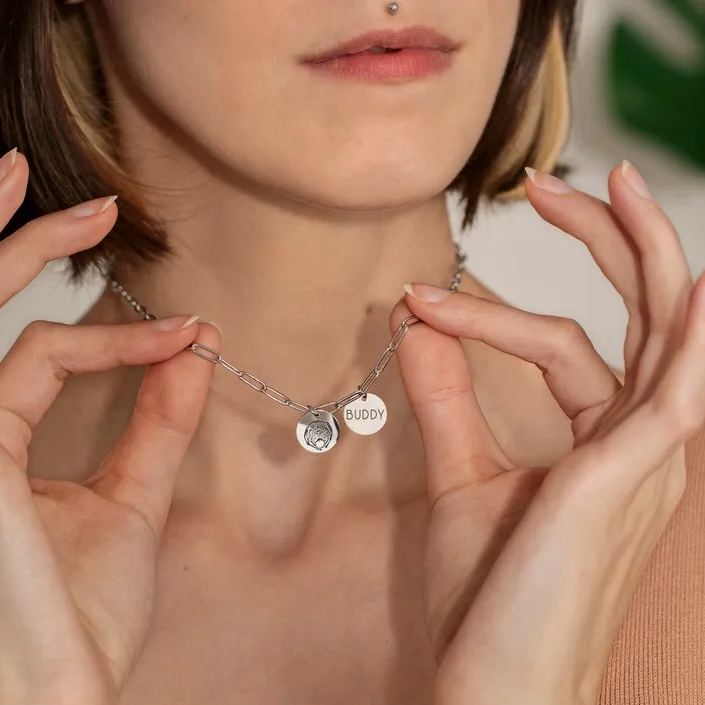 Custom Pet Engraved Photo&Name Necklace