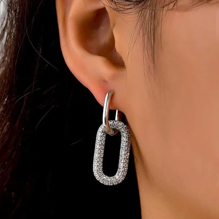 “Unbreakable” – 18K Gold Linked Drop Earrings