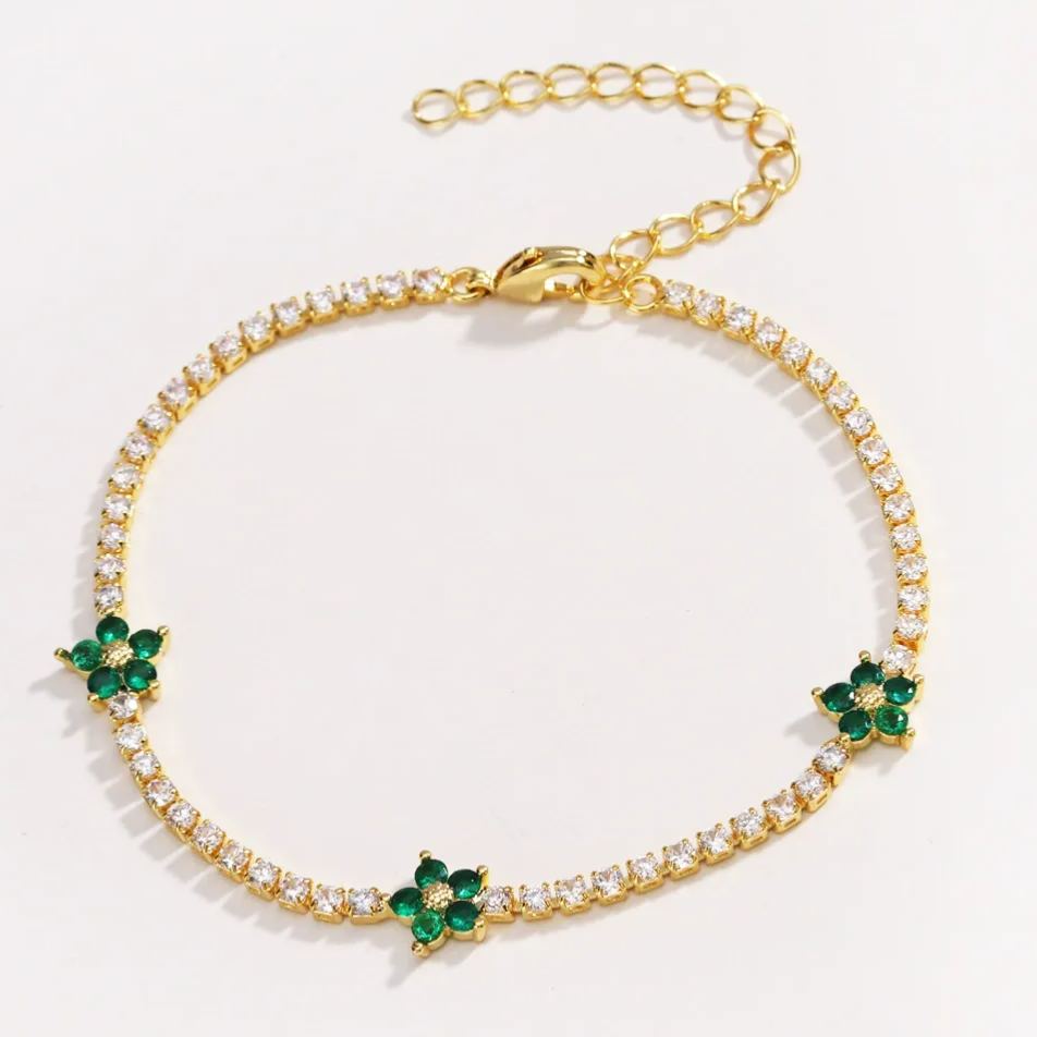 “Bloom for You” – Petite Floral CZ Bracelet