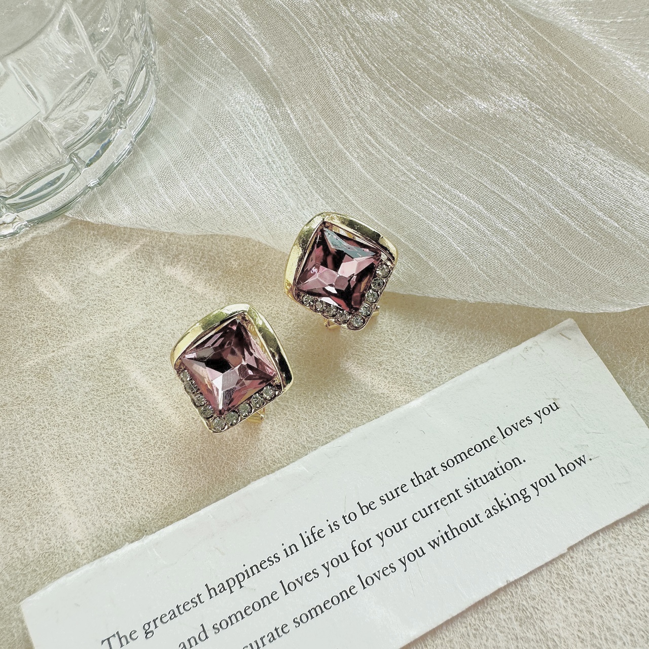 “Soft Radiance” Crystal Stud Earrings