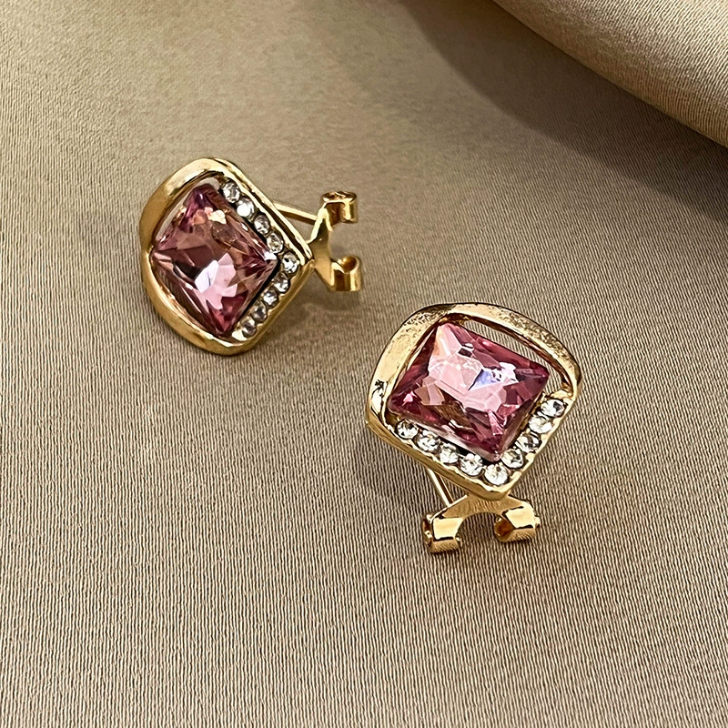 “Soft Radiance” Crystal Stud Earrings