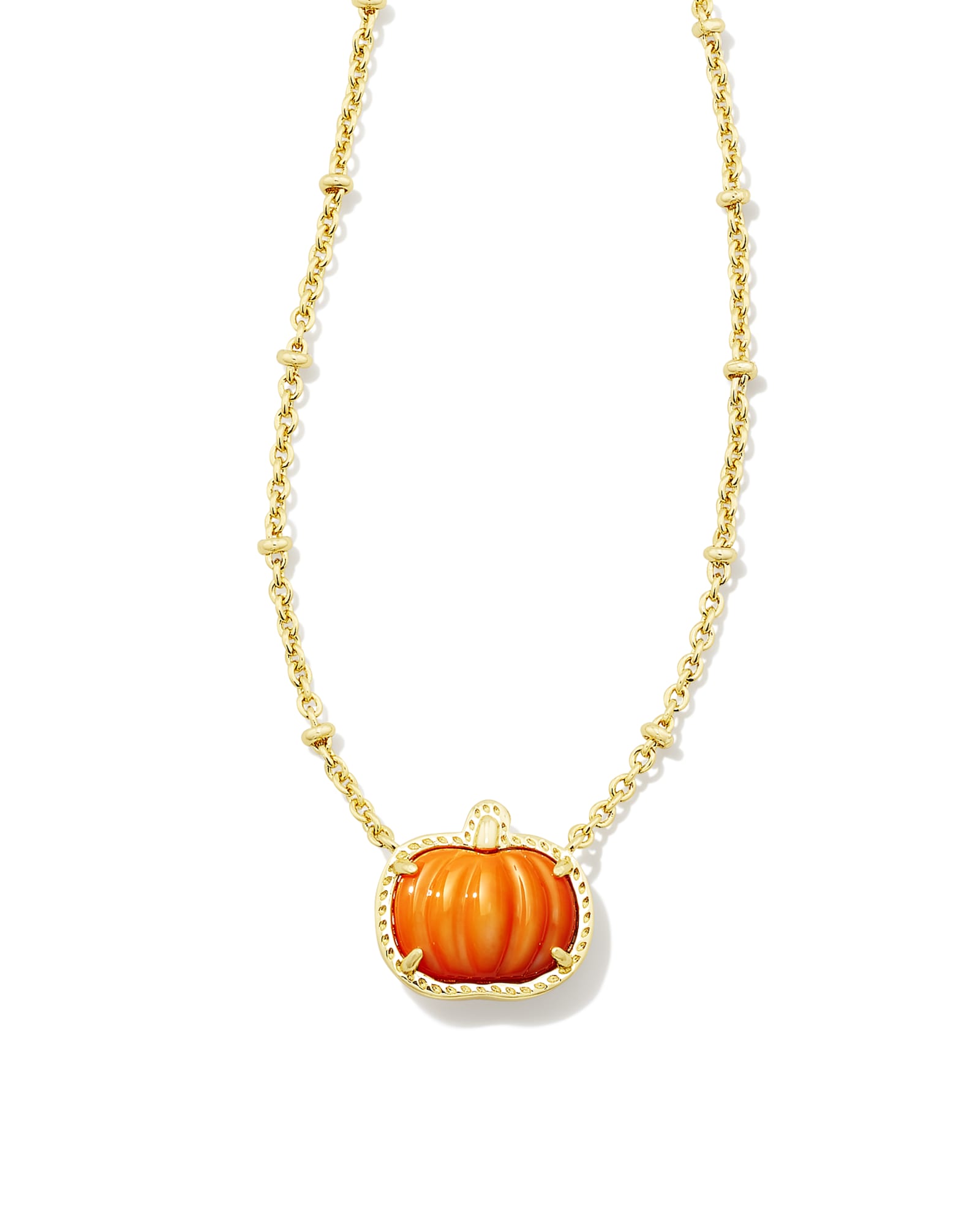 Pumpkin Gold Short Pendant Necklace-belovejewel.com