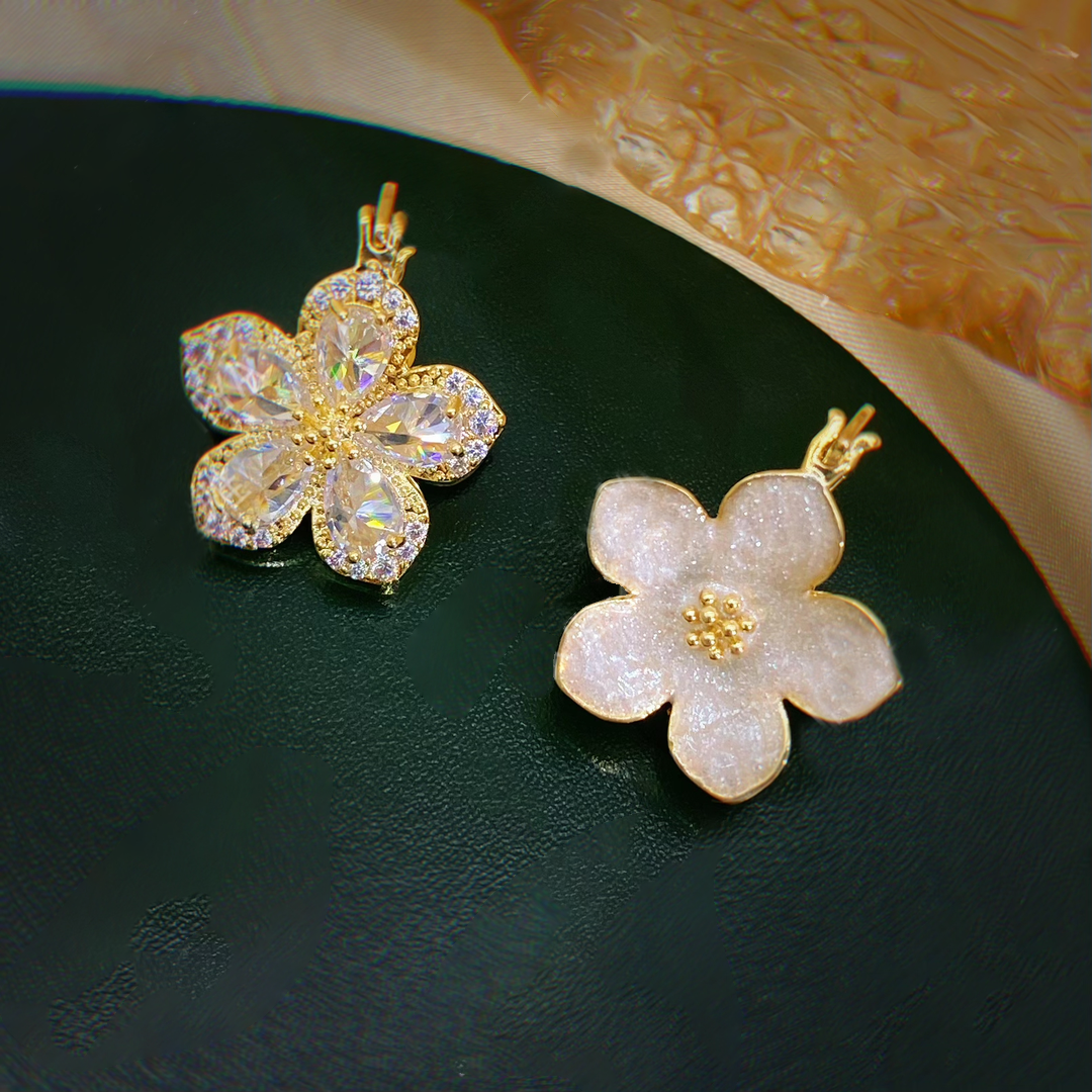 🎁CHRISTMAS PRE SALE🔥- Front and Back Wearable Zircon Flower Earrings