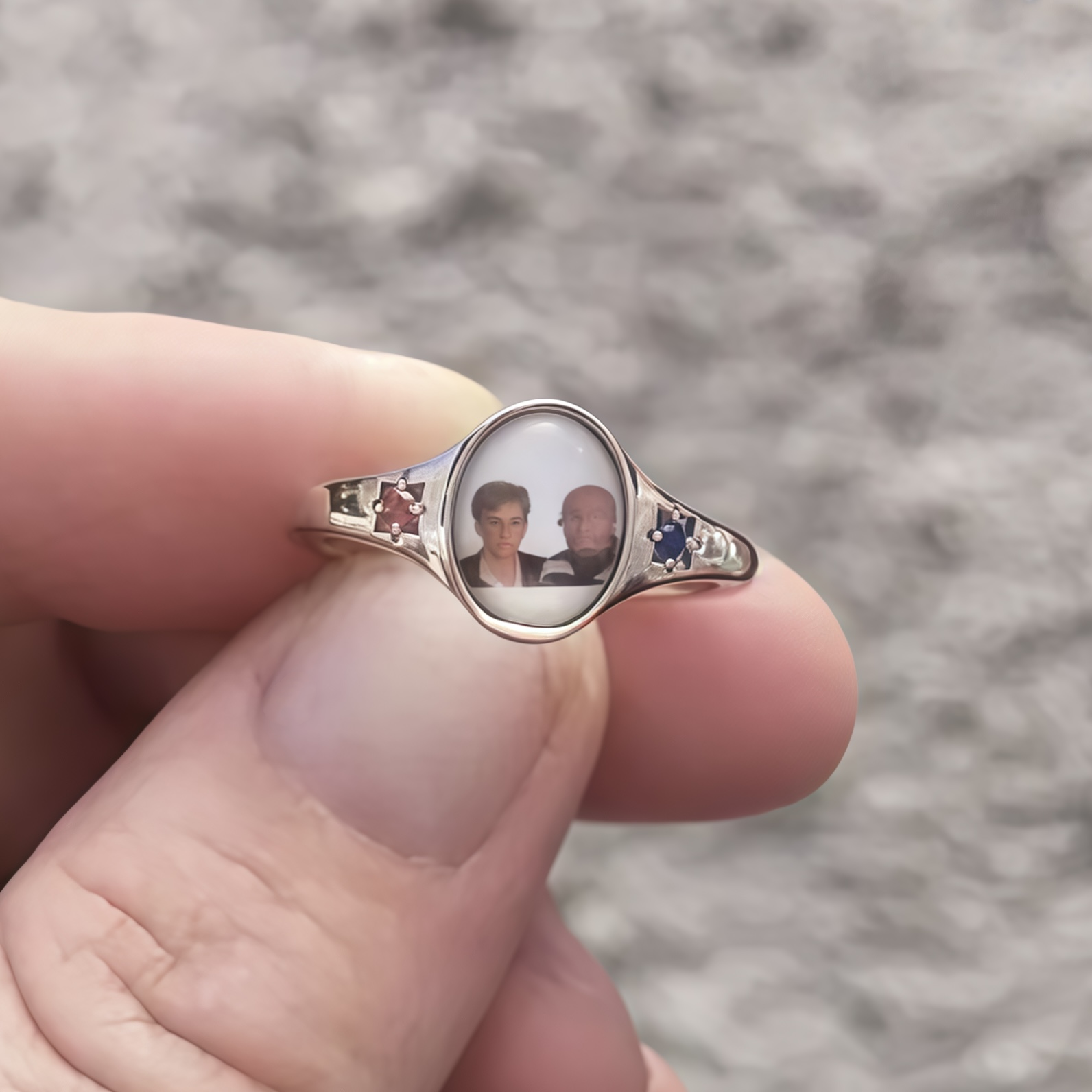[Copy]For Love-Photo Birthstone Custom Ring