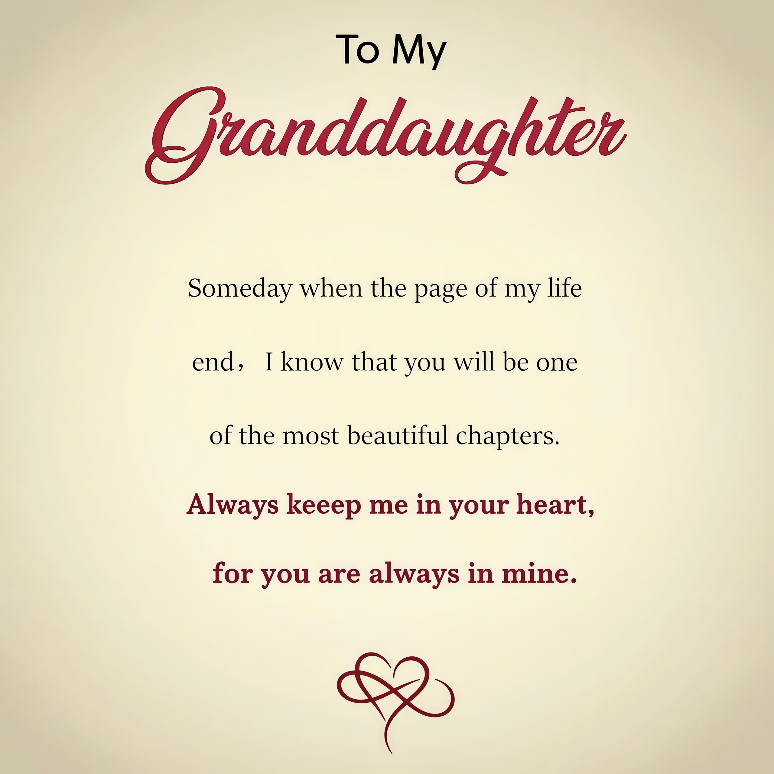 To My Granddaughter - Keep Me In Your Heart Infinity Bracelet