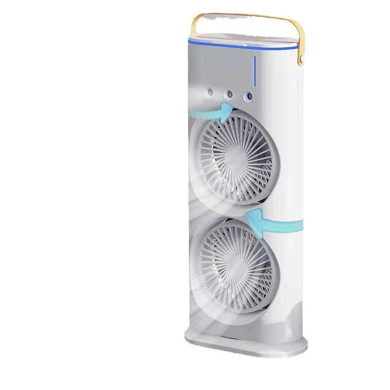 3-in-1 Remote Control 360° Dual Fan + Humidifier + Ambience Light