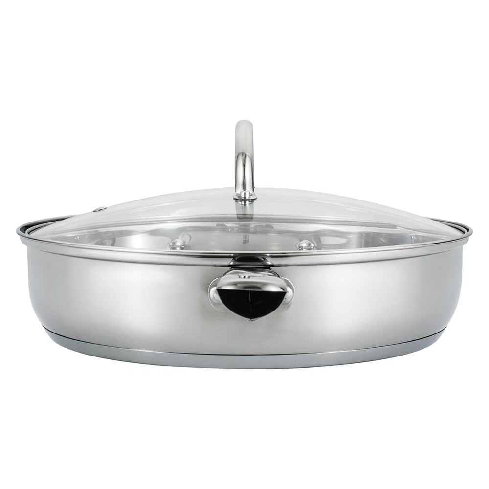 2-Piece 28cm Stainless Steel Pot/Saucepan with Glass Lid
