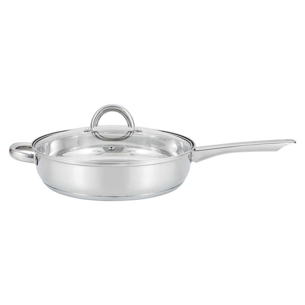 2-Piece 28cm Stainless Steel Pot/Saucepan with Glass Lid