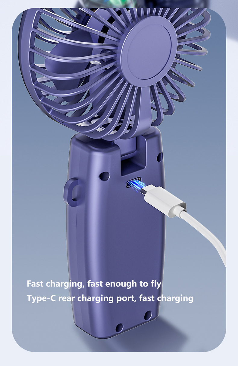 Portable Handheld Fan with phone stand & LED Display