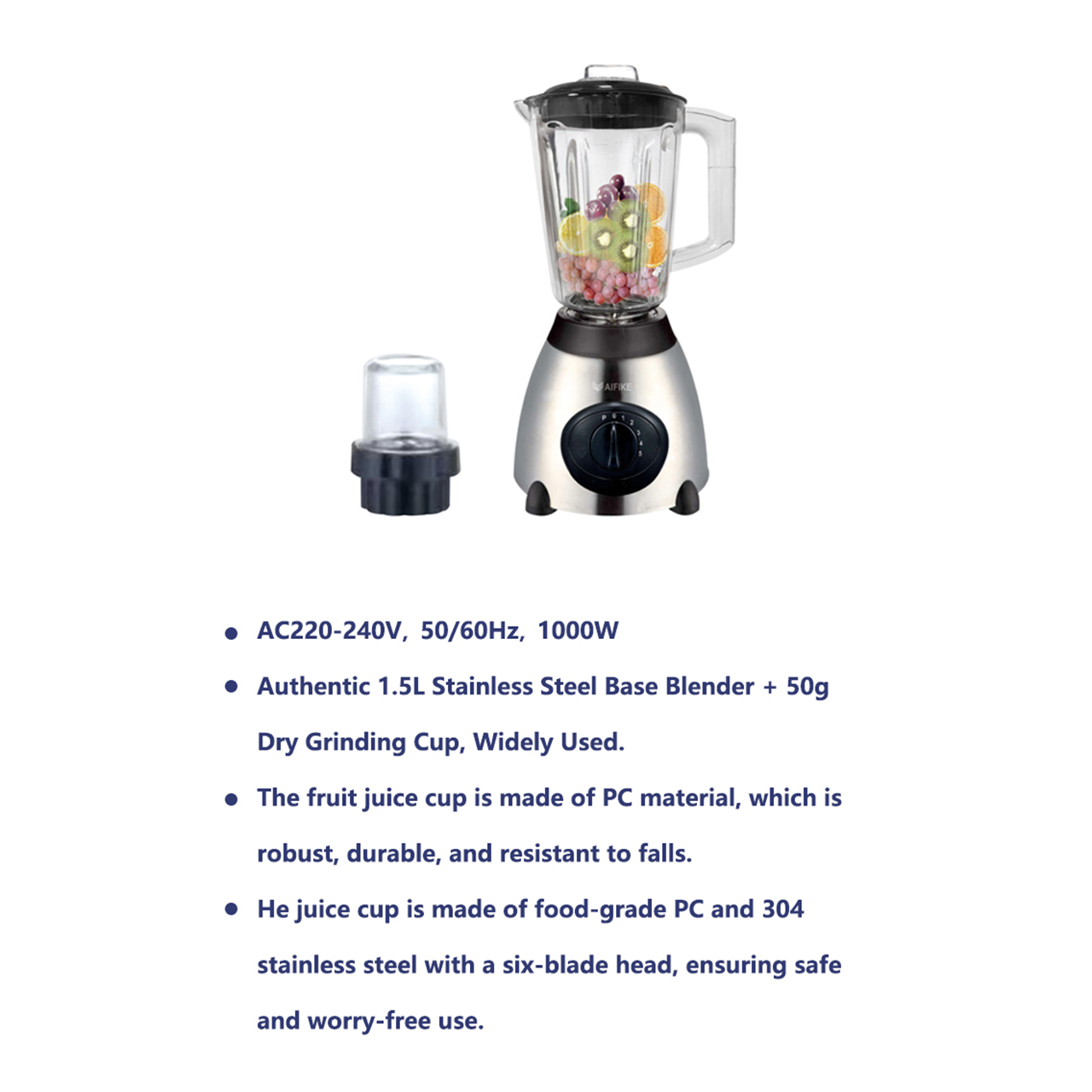 All-in-One Stainless Steel Blender & Grinder 1.5 L