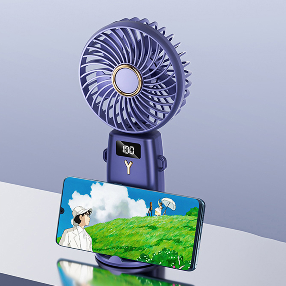 Portable Handheld Fan with phone stand & LED Display