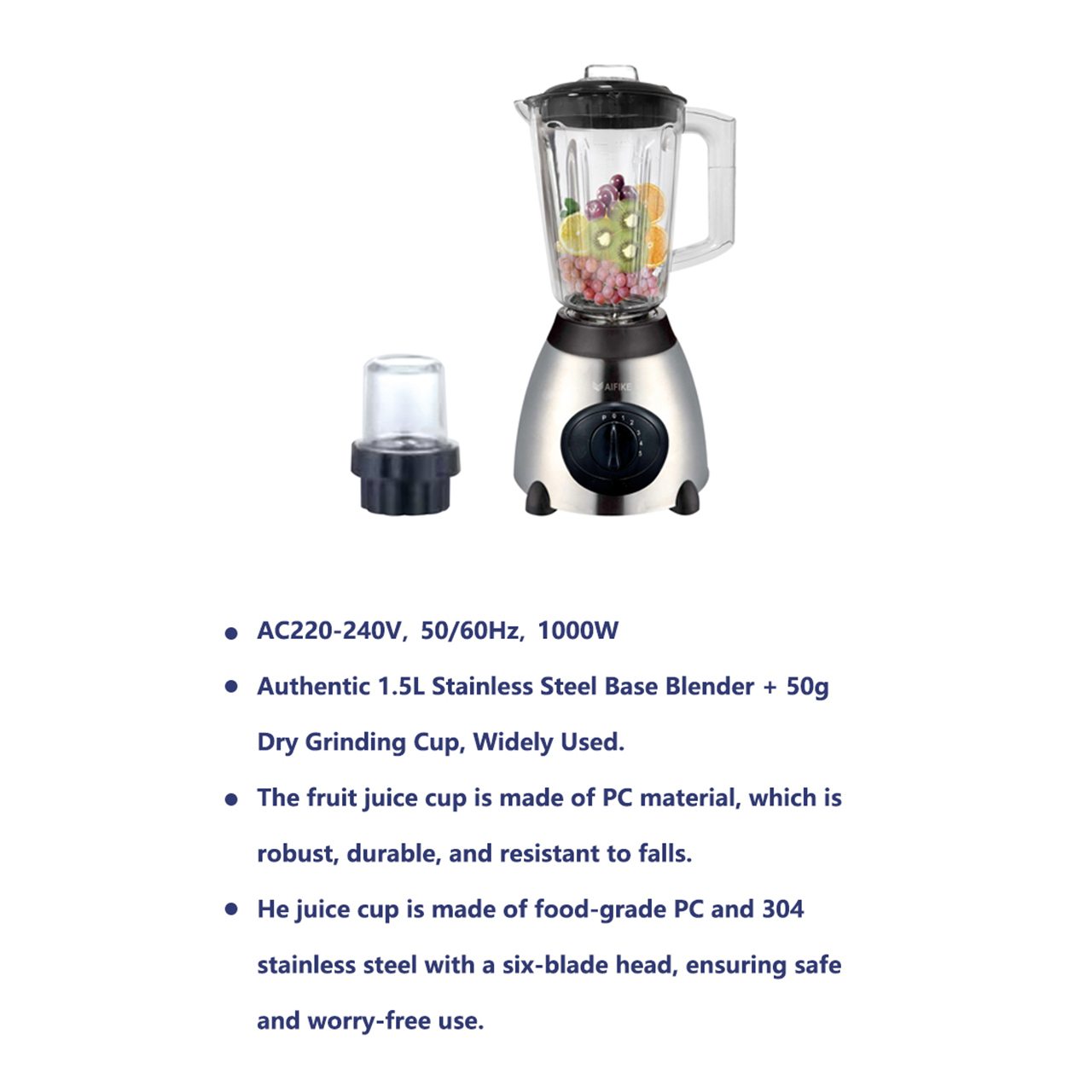 All-in-One Stainless Steel Blender & Grinder 1.5 L