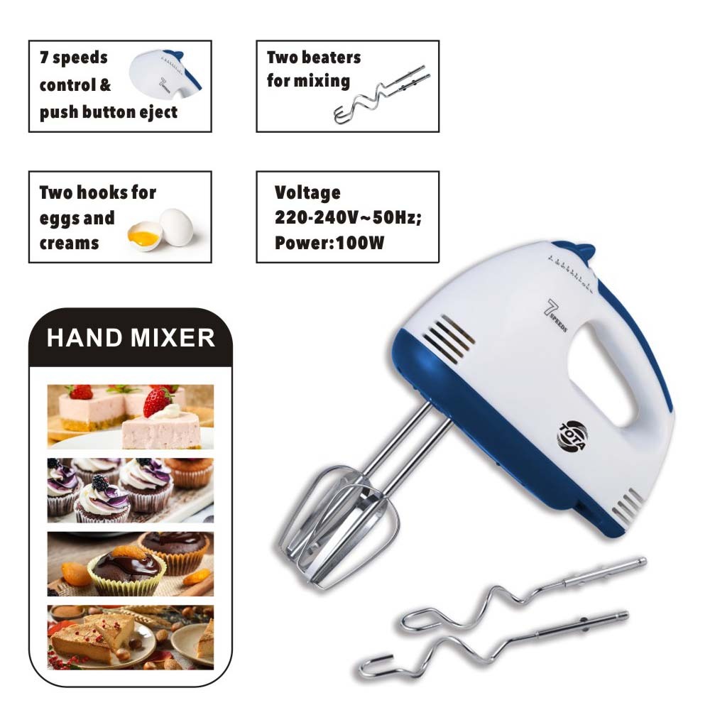 7-Speed Hand Mixer with 2 Attachment Sets