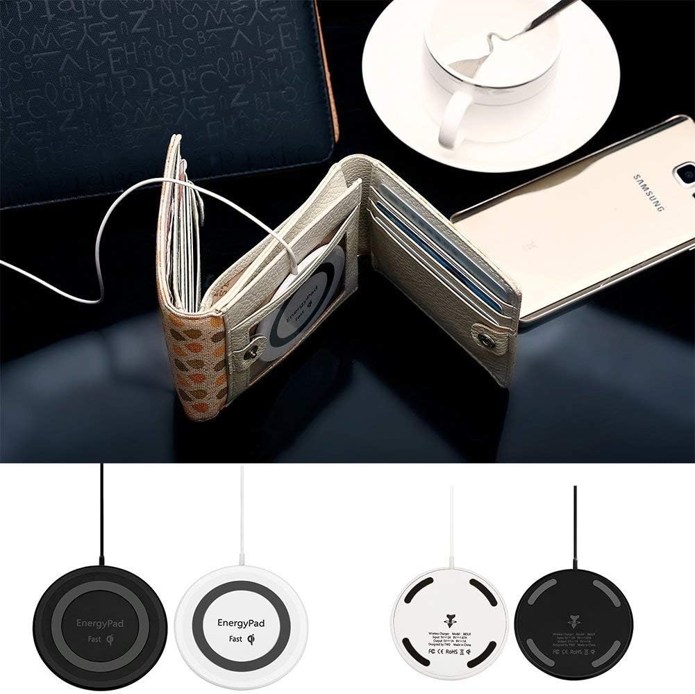 EnergyPad Wireless Phone Charger Qi-Certified Ultra Slim, Portable Wireless Charging Pad for iPhone Xs Max/XS/XR/X/8/8 Plus,Samsung Galaxy Note9/S9/S9 Plus/S8/S8 Plus/ Note8/S7 Motorola LG - Black 