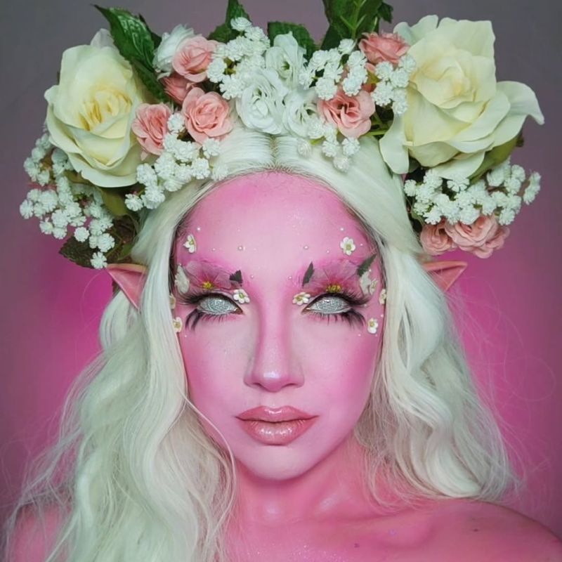 Mesh White Costume Yearly Contact Lenses