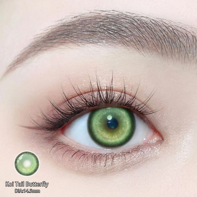 [Pre-Sale] Koi Tail Butterfly Green Prescription Yearly Contact Lenses