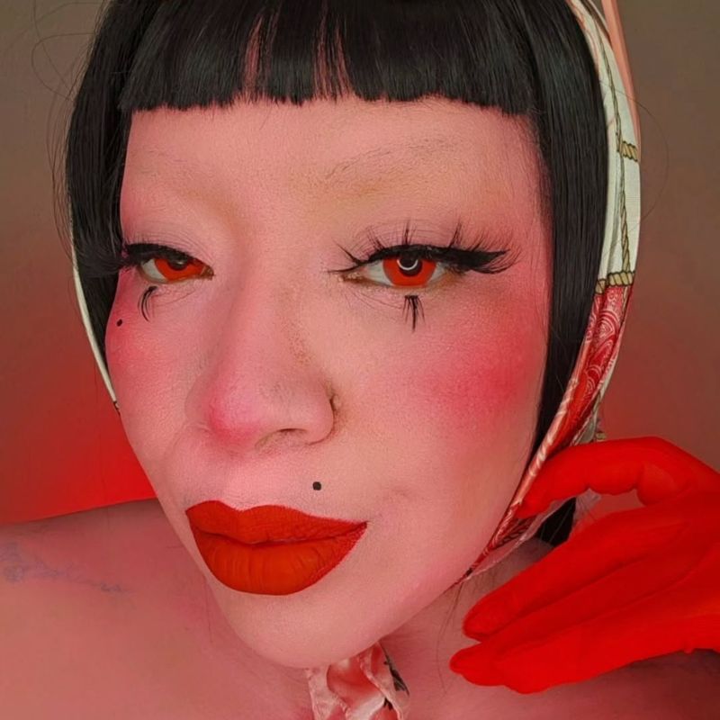 [US Warehouse] Pure Red Costume Contact Lenses