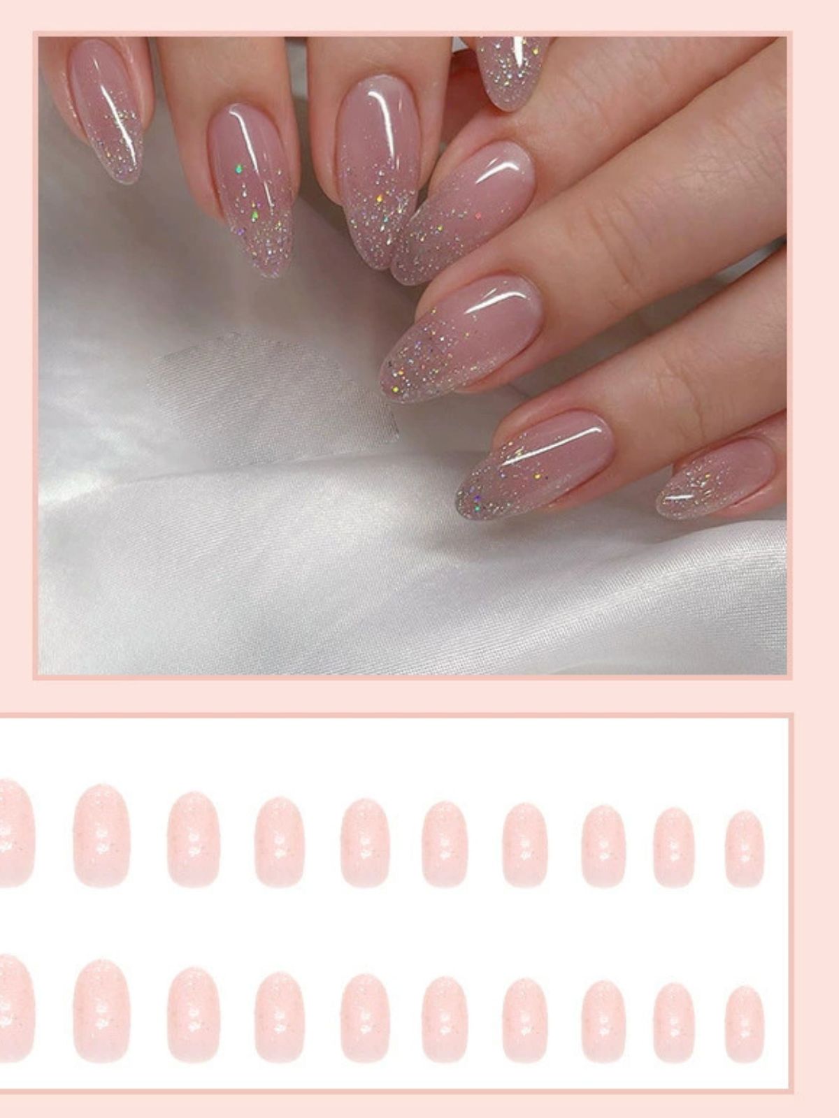 Sparkly Dreams Pink Nails