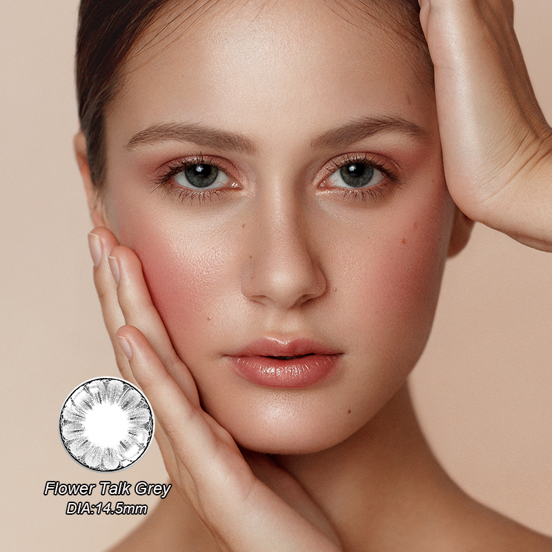 Flower Talk Gray Prescription Yearly Contact Lenses