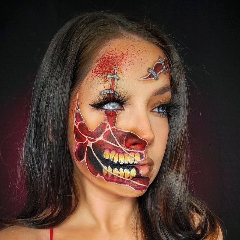 Mesh White Costume Yearly Contact Lenses