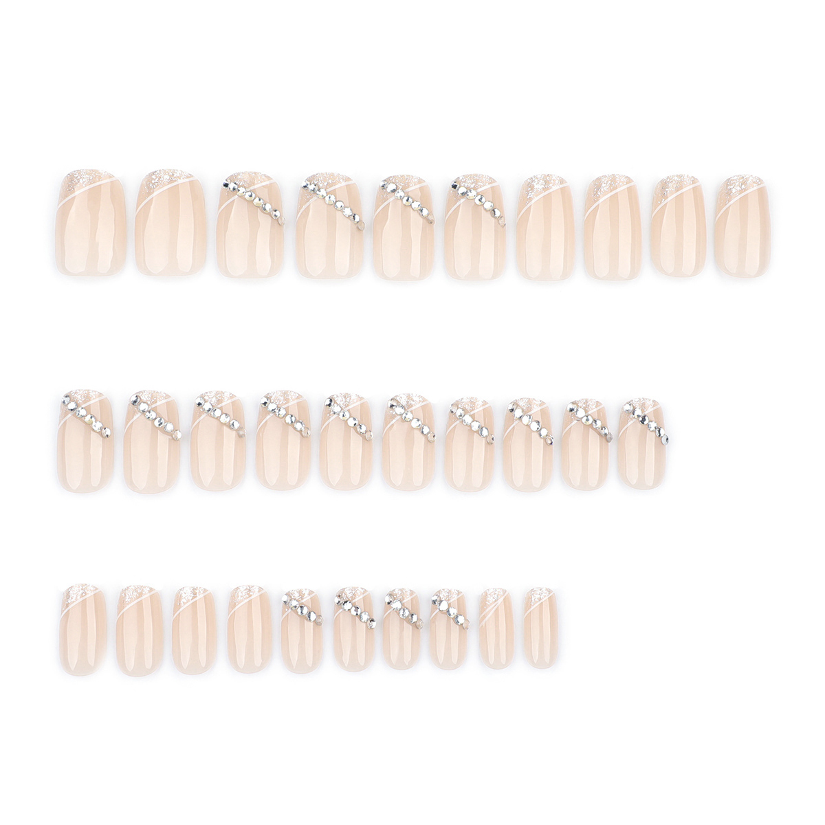 Diamond Nude Beige Nails