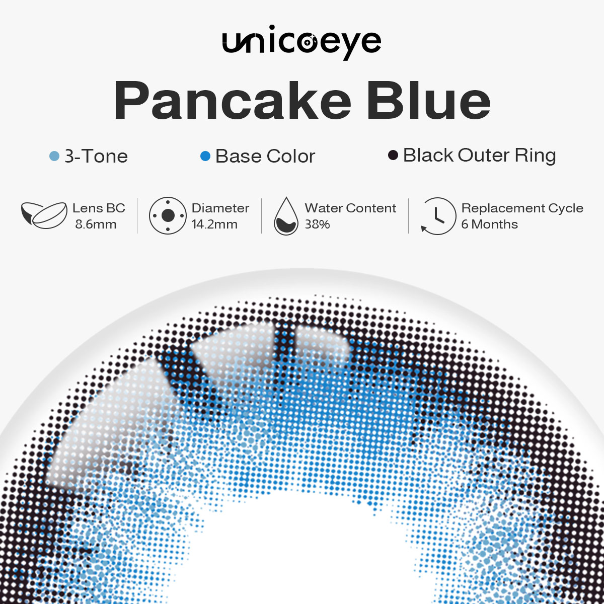 Pancake Blue 6 Months Contact Lenses