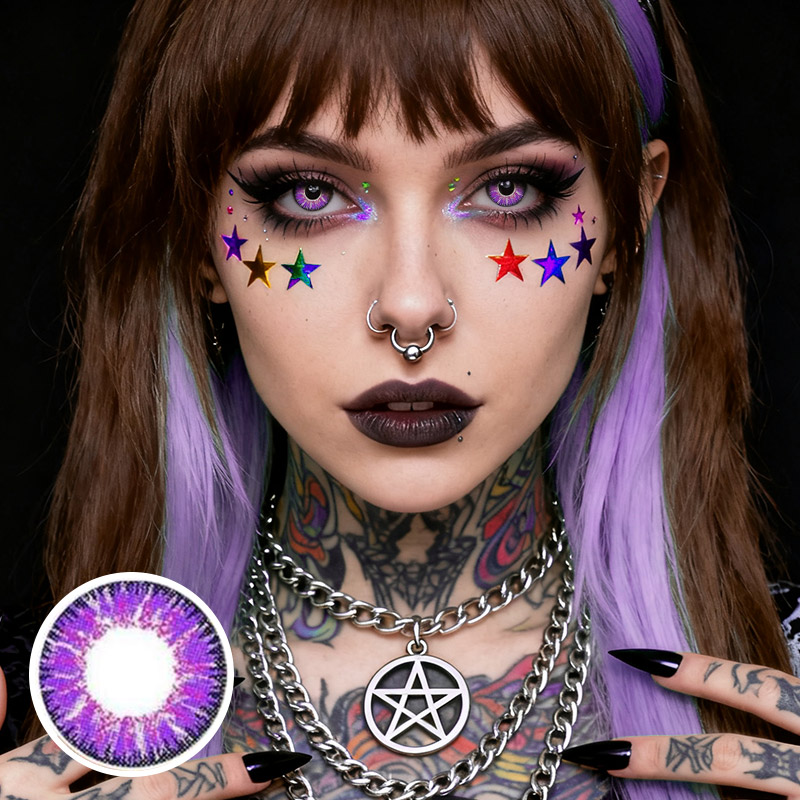 Vicka Purple Costume Yearly Contact Lenses
