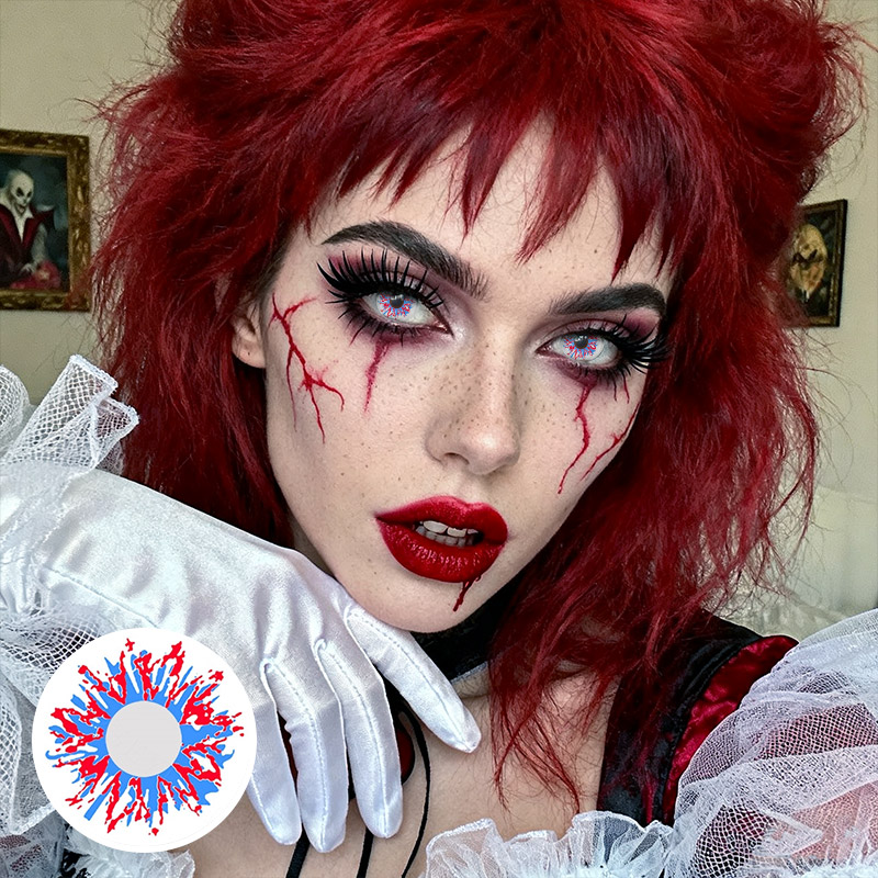 Crazy Fireworks White Costume Contact Lenses