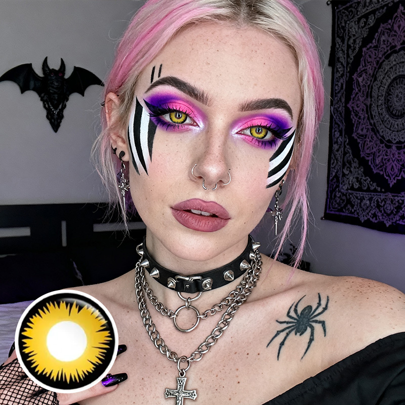 Yellow Werewolf Sclera 17mm Costume Yearly Contact Lenses