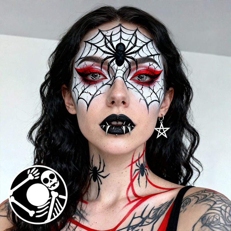 Skeleton Black Costume Contact Lenses