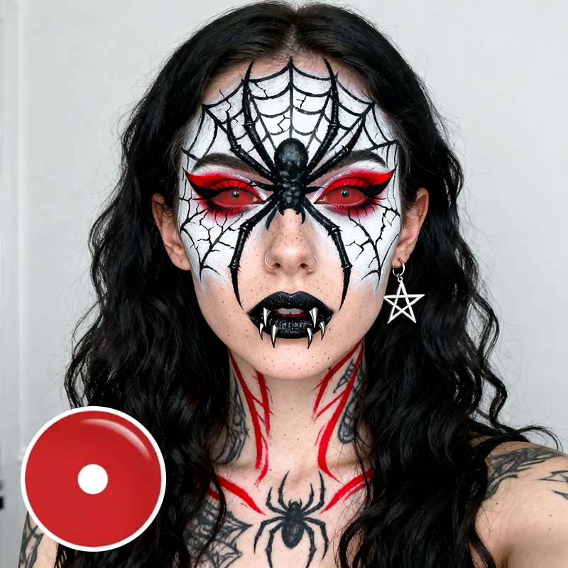 Pure Red Sclera 22mm Costume Yearly Contact Lenses