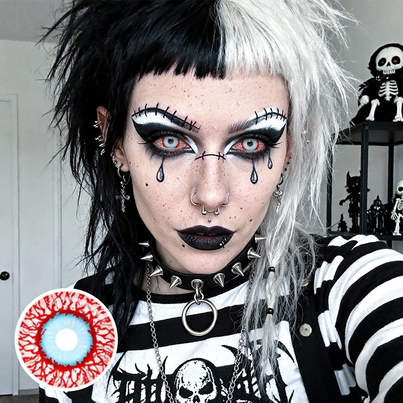 Bloodshot Red Sclera 22mm Costume Yearly Contact Lenses