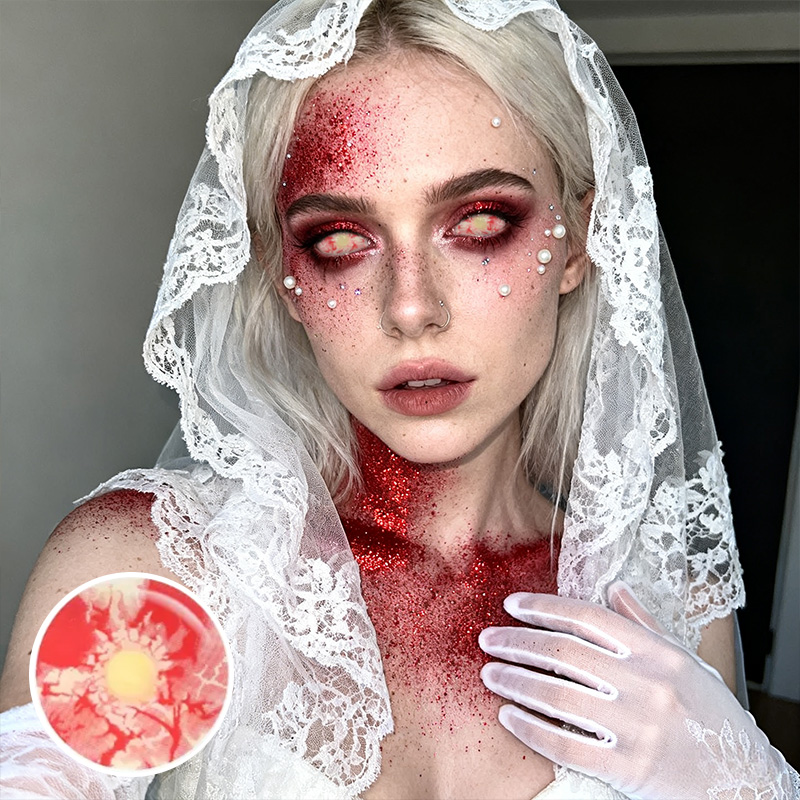 Bloody Zombie Red Sclera 22mm Costume Yearly Contact Lenses