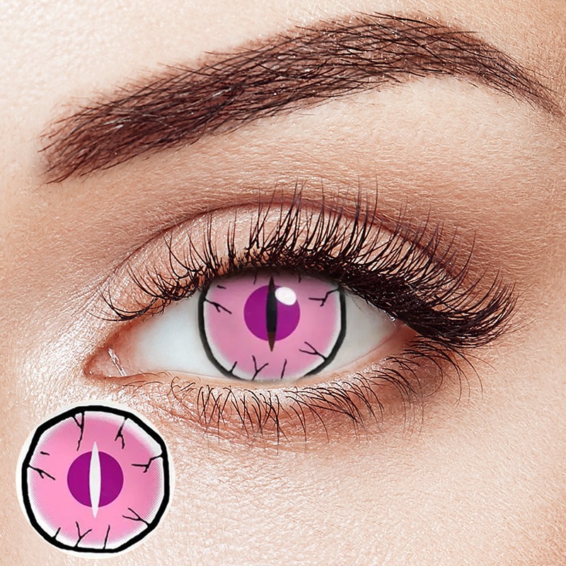 Demon Eye Pink Costume Yearly Contact Lenses