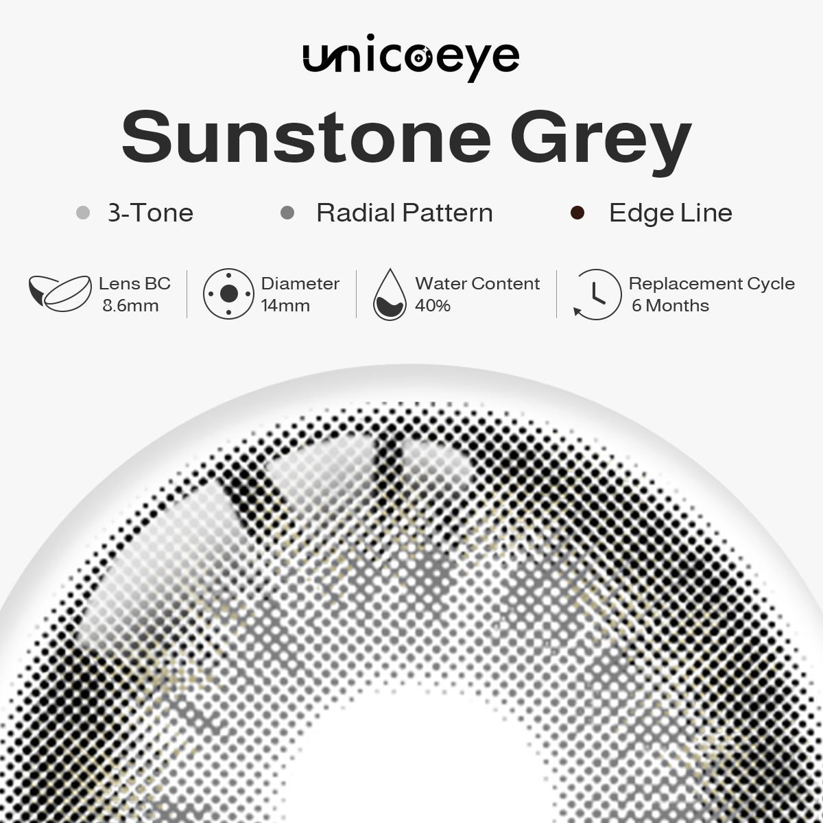 Sunstone Grey Yearly Contact Lenses | 2 Pcs