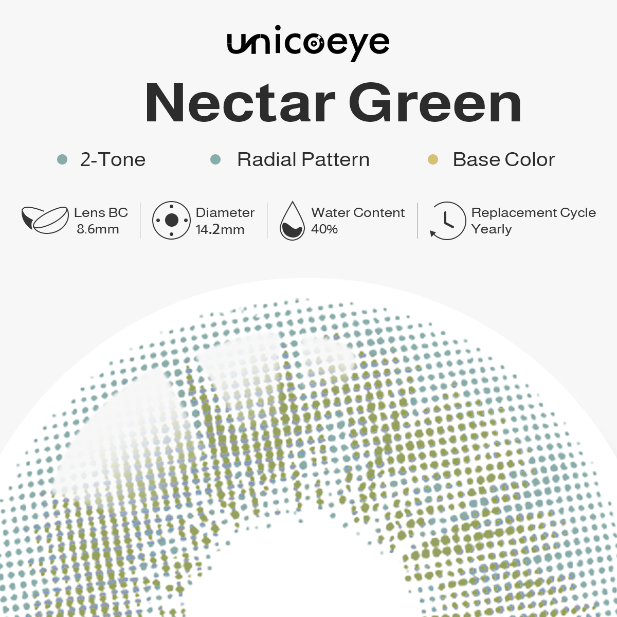 Nectar Green Prescription Yearly Contact Lenses | 2pcs