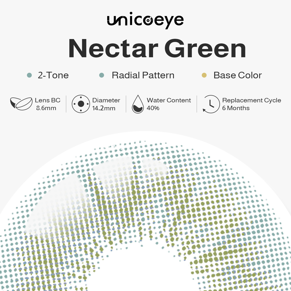 Nectar Green Prescription 6 Months Contact Lenses | 2pcs