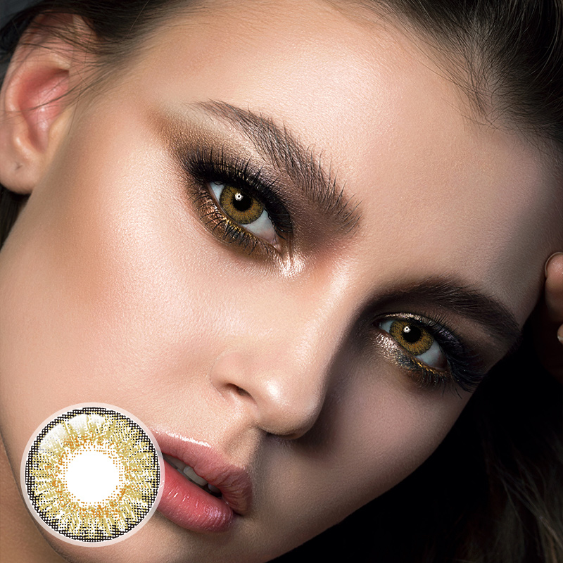 [US Warehouse] 3-Tone Pure Hazel Prescription Monthly Contact Lenses
