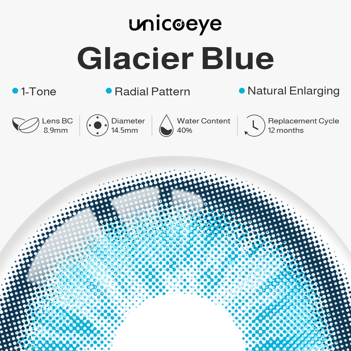 Glacier Blue Yearly Contact Lenses