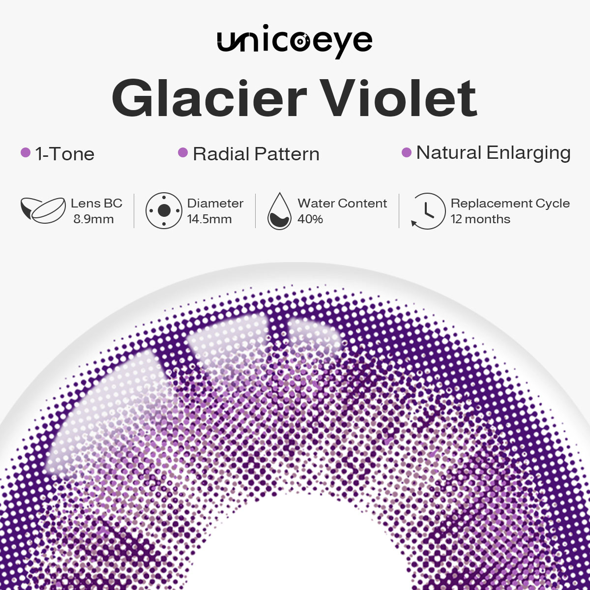 Glacier Violet Yearly Contact Lenses