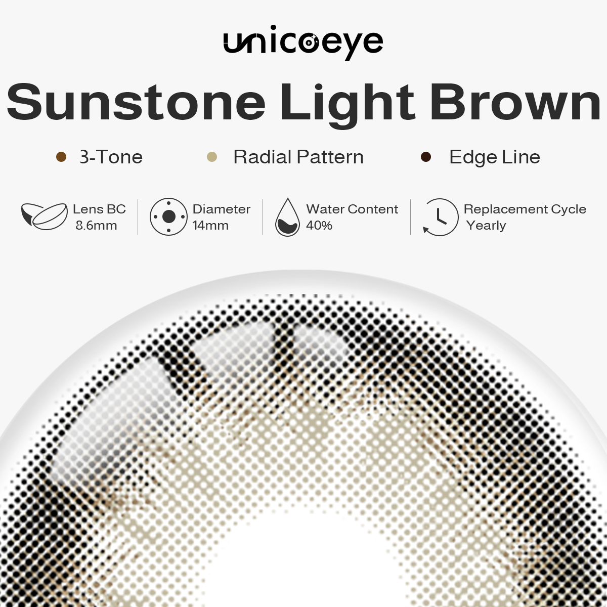 Sunstone Light Brown Yearly Contact Lenses | 2 Pcs