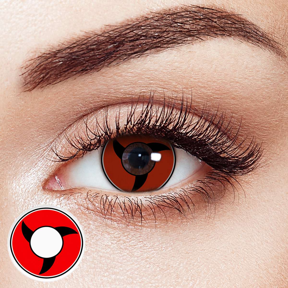 Crimson Cyclone Red Costume Yearly Contact Lenses | 2 Pcs