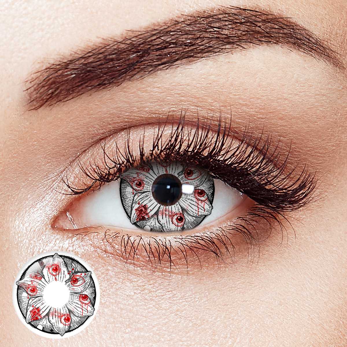 Abyss Stare Black Costume Yearly Contact Lenses | 2 Pcs