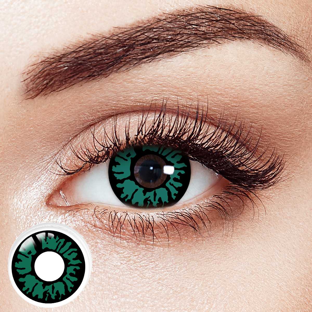 Toxic Emerald Green Costume Yearly Contact Lenses | 2 Pcs