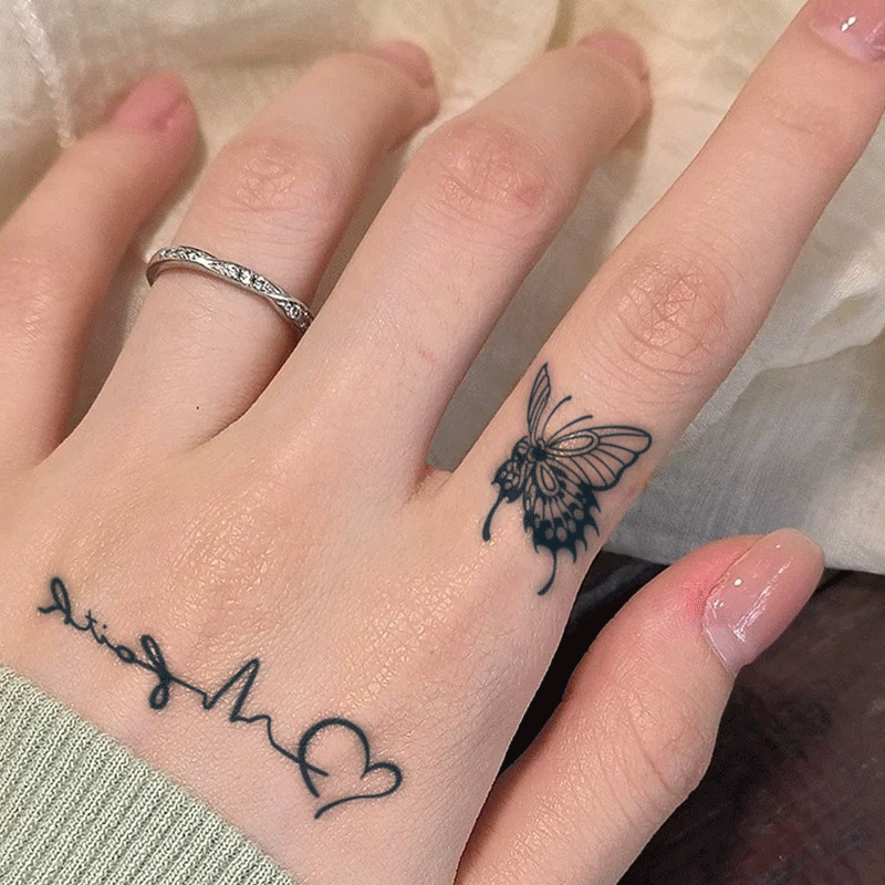 Heartbeat Wings Tattoos
