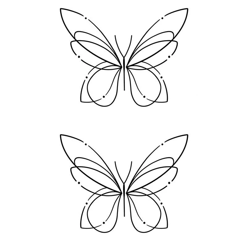 Line Butterfly Tattoos