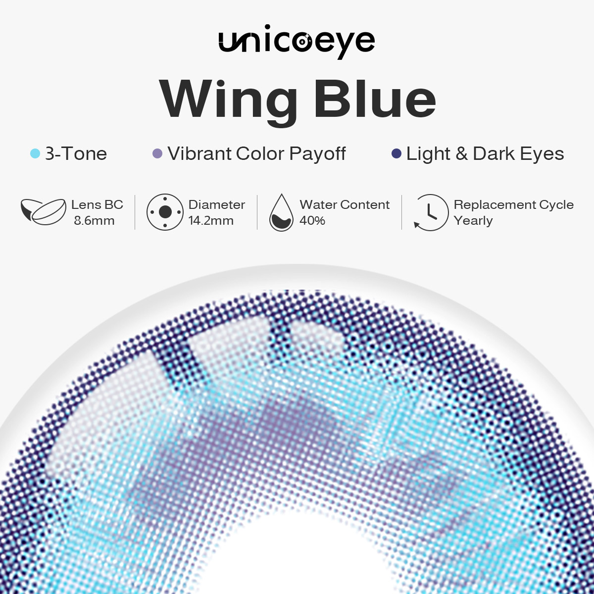 Wing Blue Prescription Yearly Contact Lenses