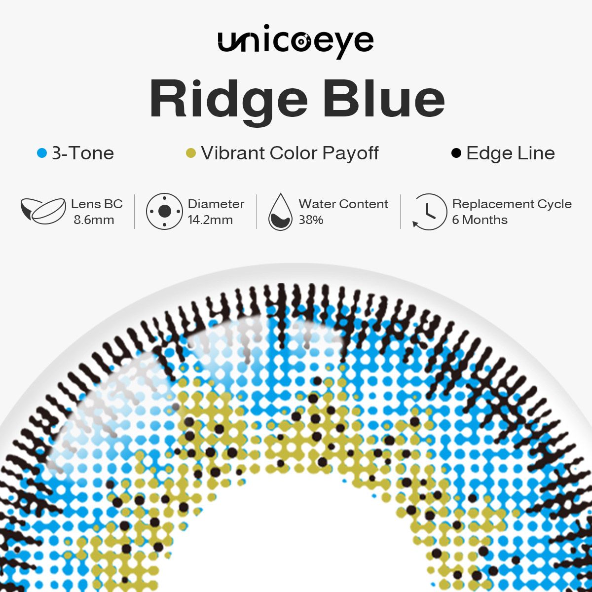 Ridge Blue 6 Months Contact Lenses | 2 Pcs